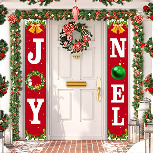 ORIENTAL CHERRY Merry Christmas Banner Vintage Xmas Decorations Indoor for Hom 