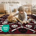 thumbnail image 4 of ODIKA 9'x12' Washable Area Rug Horror Gothic Skull Novelty Goth Vintage Spooky Border Ghost Flowing Dynamic for Dining Room, Basement, Large Office, Non-Slip Chair-Friendly, 4 of 7
