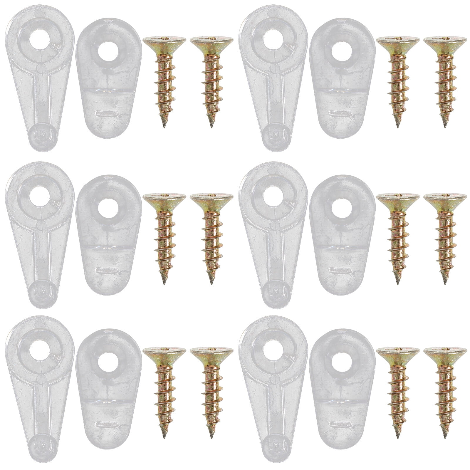 60 Sets Glass Clips Plastic Glass Retainer Clips Glass Clips with Screws