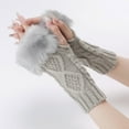 thumbnail image 5 of GZEFJRQM Winter Gloves Knitted Fingerless Gloves for Women Cold Weather Warm Gloves Windproof Elastic Thermal Texting Gloves with Fur Guantes Christmas Gifts, 5 of 5