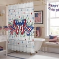thumbnail image 5 of Independence Day Butterfly Shower Curtain, 72" x 84", Country American Flag Butterfly Star Wood Grain Waterproof Bathroom Curtain Washable Shower Curtain Set with 12 Hooks, 5 of 9