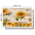 thumbnail image 5 of Boho Sunflower Placemats Set of 6, Machine Washable Vintage Linen Table Mats with Heat Resistant Rustic Floral Design Featuring Yellow Blooms, Bees, and Butterflies, 5 of 5