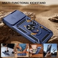 thumbnail image 4 of for iPhone 15 Pro Case with Screen Protector - Slide Camera Cover Protective Phone Case with Ring Stand, Heavy Duty Shockproof Rugged Bumper for iPhone 15 Pro Accessories Blue, 4 of 15