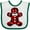 White and Green, variant on Inktastic Buffalo Plaid Gingerbread Man Boys or Girls Baby Bib