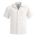 thumbnail image 4 of FRSASU Men's Button Down T-Shirts Casual Short Sleeve Super Stretch Wrinkle Free Comfortable Dress Shirt White, 4 of 9