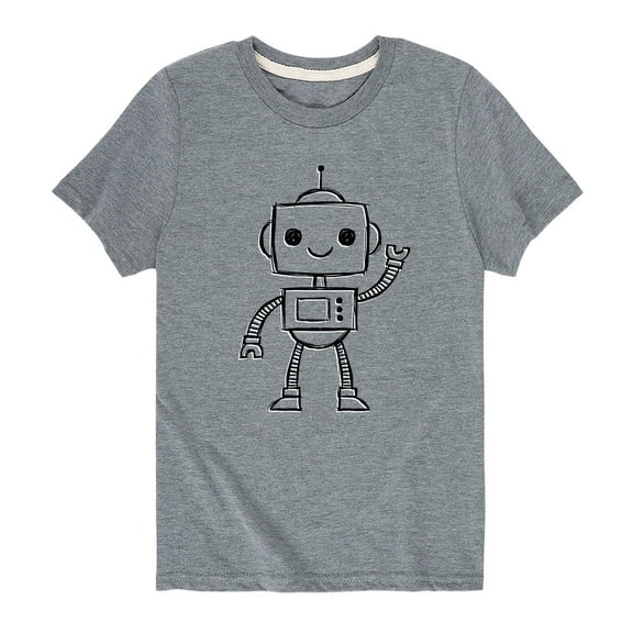 Instant Message - Robot Sketch - Toddler And Youth Short Sleeve Graphic T-Shirt