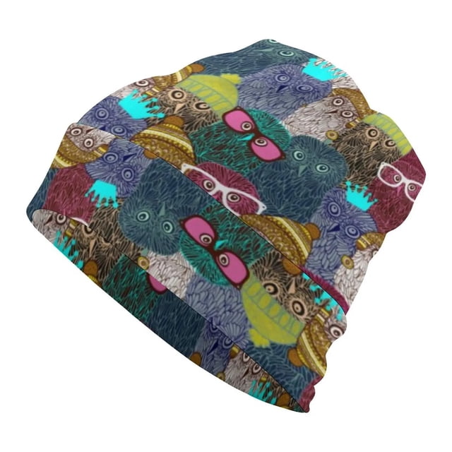 Gorros de Navidad con estampado de búho y oso para hombre y mujer, gorros casuales de animales divertidos, Skullies Kpop, gorros elásticos personalizados para invierno