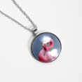 thumbnail image 4 of Flamingo Glass Design Circular Pendant Necklace, 4 of 5