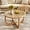 Light Brown-glass+rattan, variant on PADMA HOUSE Round Wood Coffee Table with Glass Rattan Top, Wooden Circle Center Table with Curved Legs & Removeable Tempered Glasstop, Cocktail Table for Living Room, Light Brown 32.28" x 18.15"