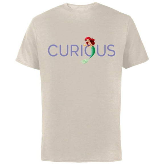 Disney Princess Ariel Curious - Short Sleeve Cotton T-Shirt for Adults - Customized-Natural