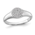 thumbnail image 1 of Sterling Silver Circle Ring with Micro Pave Synthetic Cubic Zirconia (CZ)s, 1 of 4