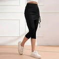thumbnail image 2 of Skirted Leggings for Women, Audhol Women's Color Block High Strength High Elasticity Quick Drying Yoga Sports Leggings Leggings with Skirt for Women Black L, 2 of 9