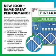 Filterbuy 14x22x2 Air Filter MERV 13 Smoke Defense, Pleated HVAC AC Furnace Filter Replacement, 3-Pack