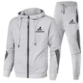 thumbnail image 4 of Otoño nueva moda ropa de hombre conjunto casual gimnasio fitness jogging conjunto de ropa deportiva de los hombres con cremallera Sudadera con capucha + Pantalones conjunto de 2 piezas, 4 of 4