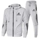 thumbnail image 4 of Otoño nueva moda ropa de hombre conjunto casual gimnasio fitness jogging conjunto de ropa deportiva de los hombres con cremallera Sudadera con capucha + Pantalones conjunto de 2 piezas, 4 of 4