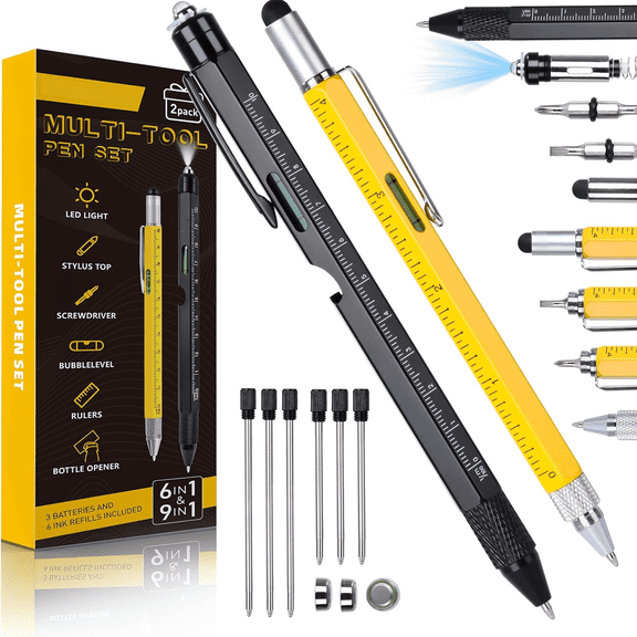 Gifts for Men 9 in 1 Multitool Pen, Mens Gifts for Him Dad Husband, Birthday Gift for Men Who Have Everything, Dad Gift from Wife Daughter, Unique Tools Gadgets for Mens