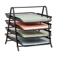 thumbnail image 5 of Mind Reader 4-Tier Paper Tray Organizer, Desktop File Sorter with Handle, Slide-Out Trays, Metal , Black, 5 of 8