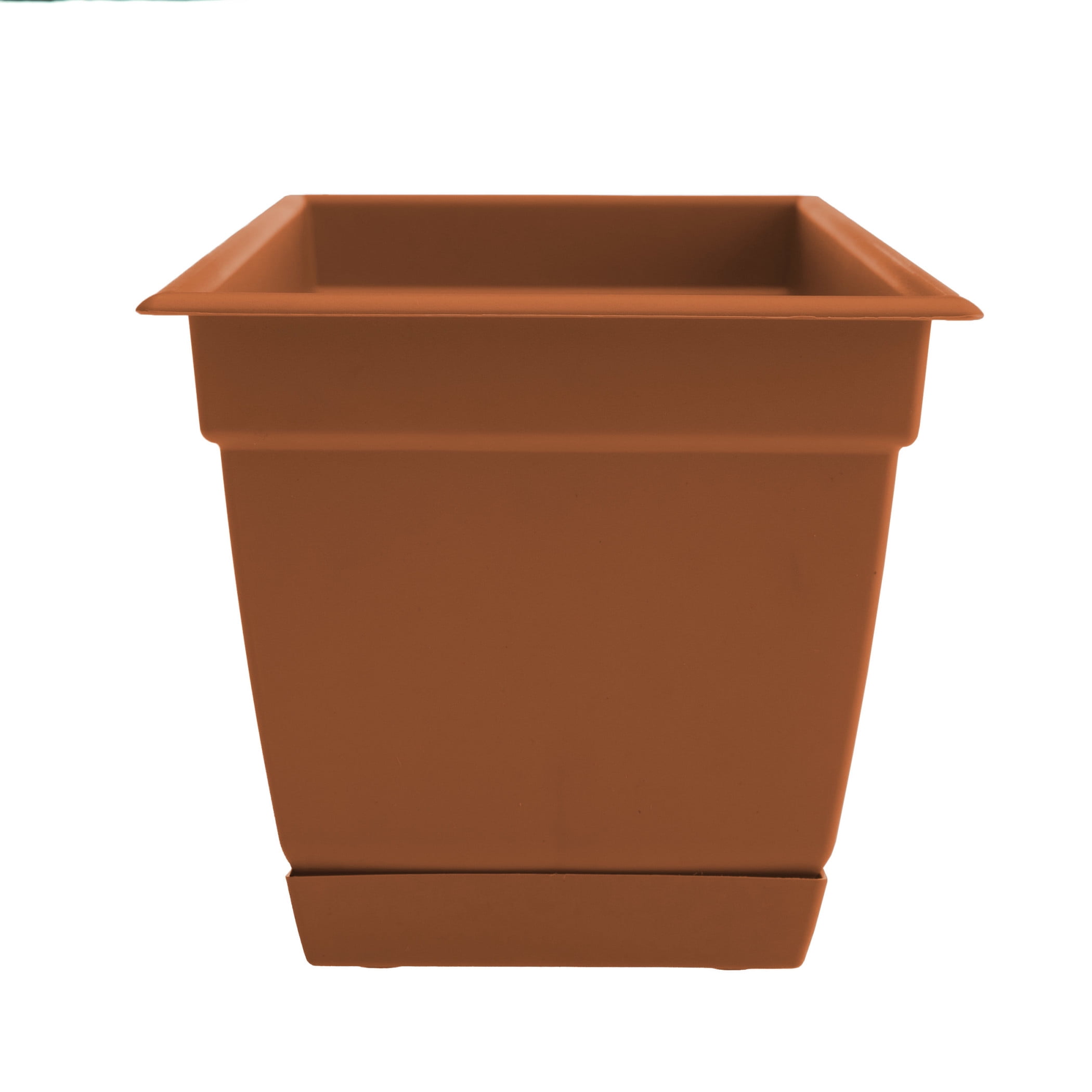 Bloem Dayton 24" Plastic Window Box Planter with Saucer Tray: 100% Recycled Plastic, for Window Sill & Ledge, Terra Cotta