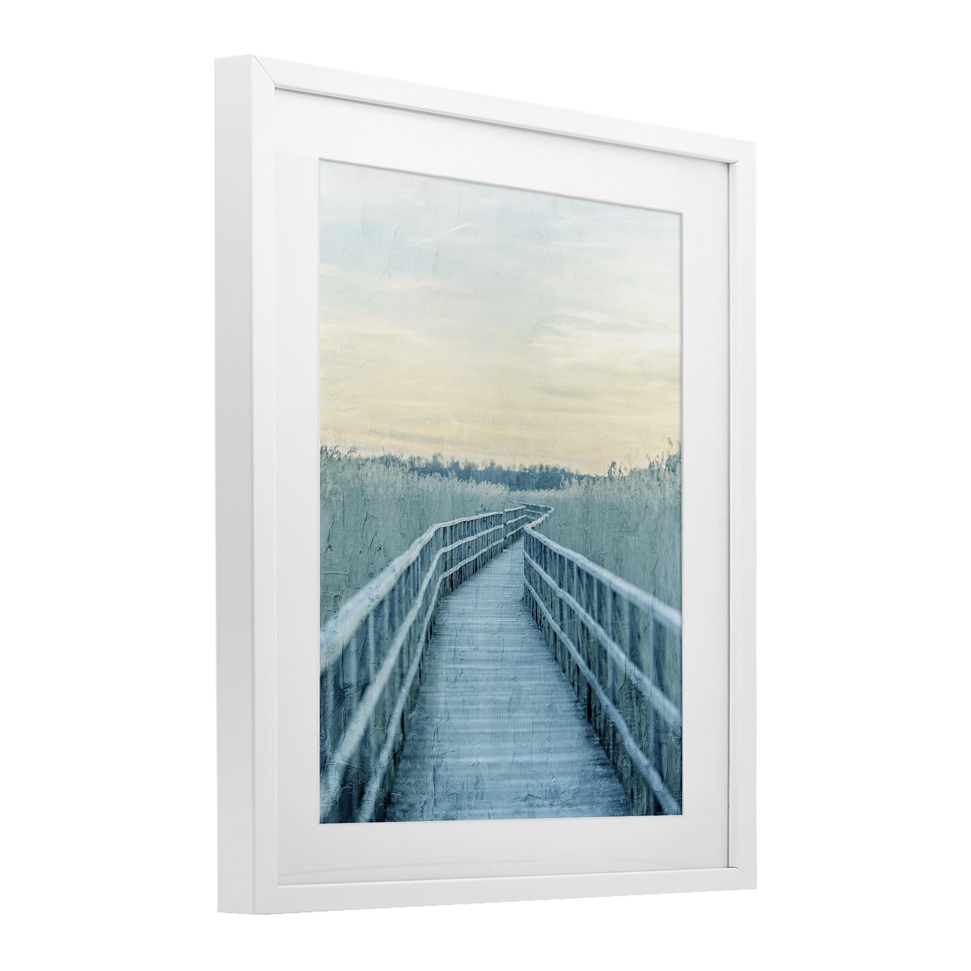 Stupell Industries Wooden Pier Boardwalk White Framed Print Under Glass, design by Kim Allen