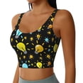 thumbnail image 2 of Sports Bras For Women Workout Tank Tops, Colorful Light Bulb Pattern Running Vest With Removable Cups, 2 of 2