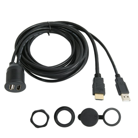 Kit de cable de montaje empotrado Cable de extensión AUX USB 2.0 de interfaz multimedia HD macho a interfaz multimedia HD hembra