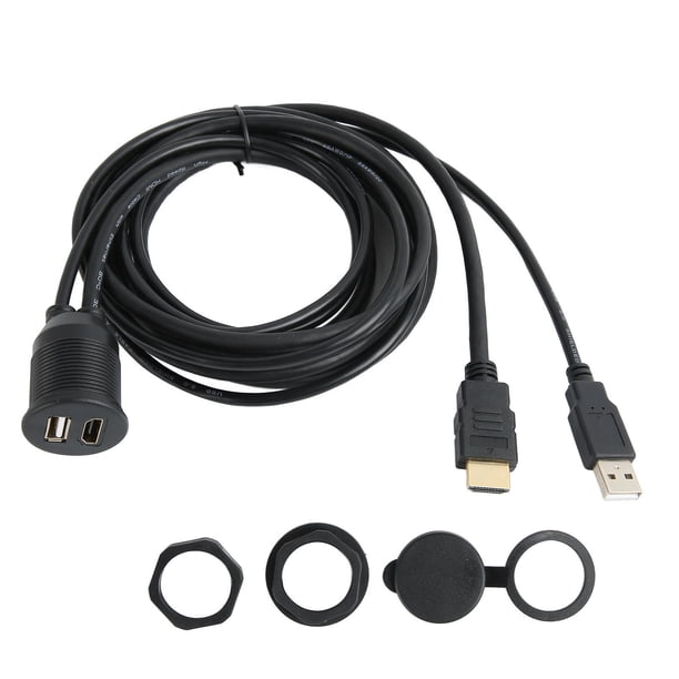 Kit de cable de montaje empotrado Cable de extensión AUX USB 2.0 de interfaz multimedia HD macho a interfaz multimedia HD hembra