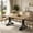 Light Brown, variant on Fnova 63" Modern Dining Table, Rectangular Wooden Top Kitchen Table, Stylish Metal Trestle Legs, Seats 4 to 6 for Dining Room & Kitchen, Living Room