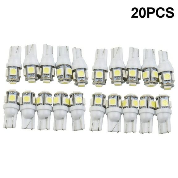 20 Pack T10 LED License Plate Bulbs 6000K White Light for Automotive Use