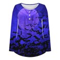 thumbnail image 4 of Ichuanyi Liquidación de mujeres Mujeres Impresión impresa Butones de manga redonda de cuello largo Tops de blusa ICHUANYI WER202308183934, 4 of 4