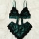 thumbnail image 3 of Conjunto de pijama de tres puntos con perspectiva sexy europea y americana, lencería de encaje con tirantes, 3 of 5
