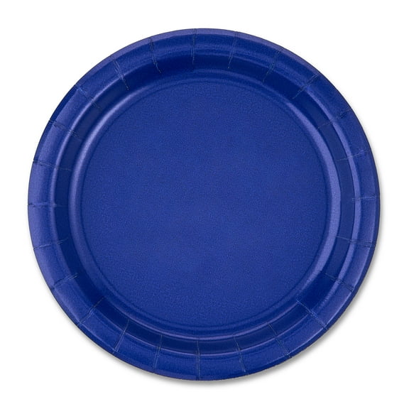 Disposable Paper Plates, 7", Navy Blue, 24 Pieces, by Way To Celebrate