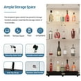 thumbnail image 4 of MAYEERTY 4 Tiers Glass Display Cabinet with Bluetooth LED Light Strip, Curio Storage Cabinet with 2 Door, Tempered Glass Top, Black, 4 of 8