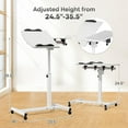 thumbnail image 3 of Height Adjustable Rolling Desk Mobile Portable Laptop Stand Cart Small Sit Standing Desk Computer Table Workstation for Home Office, 3 of 8