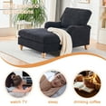 thumbnail image 4 of Aukfa Modern Oversized Chaise with Adjustable Backrest, Sleeper Chair Sofa Recliner for Living Room, Black, 4 of 10