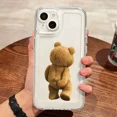 thumbnail image 3 of Cartoon Bear Transparent Phone Case For iPhone 15 14 13 12 11Pro Max Mini XS X XR 7 8 Plus SE2022 Luxury Shockproof Soft Cover Transparent C299 iPhone 12 Pro, 3 of 5