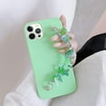 thumbnail image 2 of Compatible with iPhone 13 Pro Max Candy Color Chain Case Bracelet Wrist Strap Cute Pretty Luxury Soft Silicone Ultra Slim Shockproof Protective Cover for Girly Women Green, 2 of 10