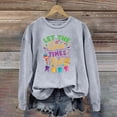 thumbnail image 2 of Baberdicy Mardi Gras 2024 Let the Good Times Rall Women's Letter Printed Crewneck Sweatshirts Long Sleeve Top Mardi Gras Shirts for women, 2 of 4