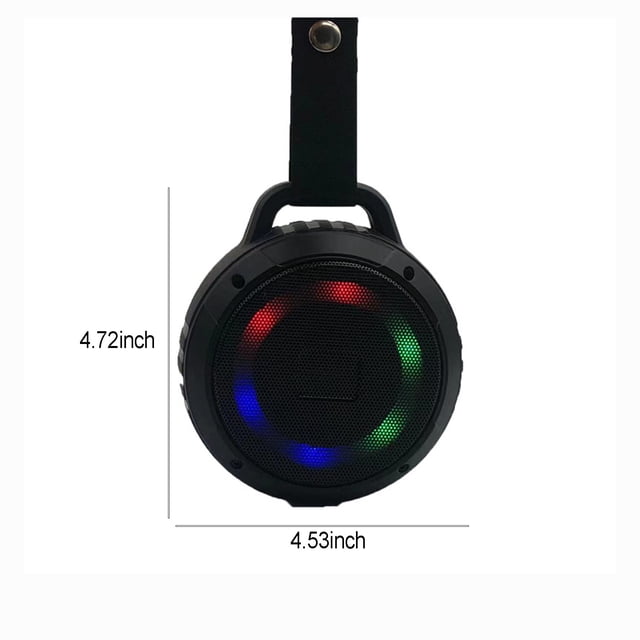 Herunwer Portable Bluetooth Speaker with RGB Party Lights, 5W Stereo Sound, and 1200mAh Battery
