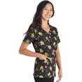 thumbnail image 4 of Tooniforms Scrubs Top For Women V-Neck Print TF614, 4 of 7