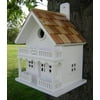 CC Home Furnishings 9.5" White and Brown 2-Story Ranch Inspired Outdoor Garden Birdhouse