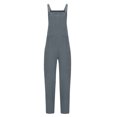 thumbnail image 5 of Tdoqot Womens Cargo Jumpusits with Pocekts- Casual Sleeveless Cotton Linen Summer Overalls Workwear Gray Size S, 5 of 7