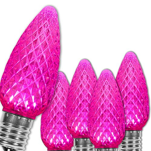 OptiCore C9 Shatterproof Pink LED Christmas Lights Replacement Bulbs