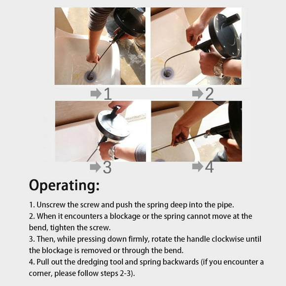 Sin Deslizamiento ABS Limpiador de Drenaje, Herramiente de Dreneze de Dreneze, 0.24 Pulgadas para Alcantarilla de Cocina