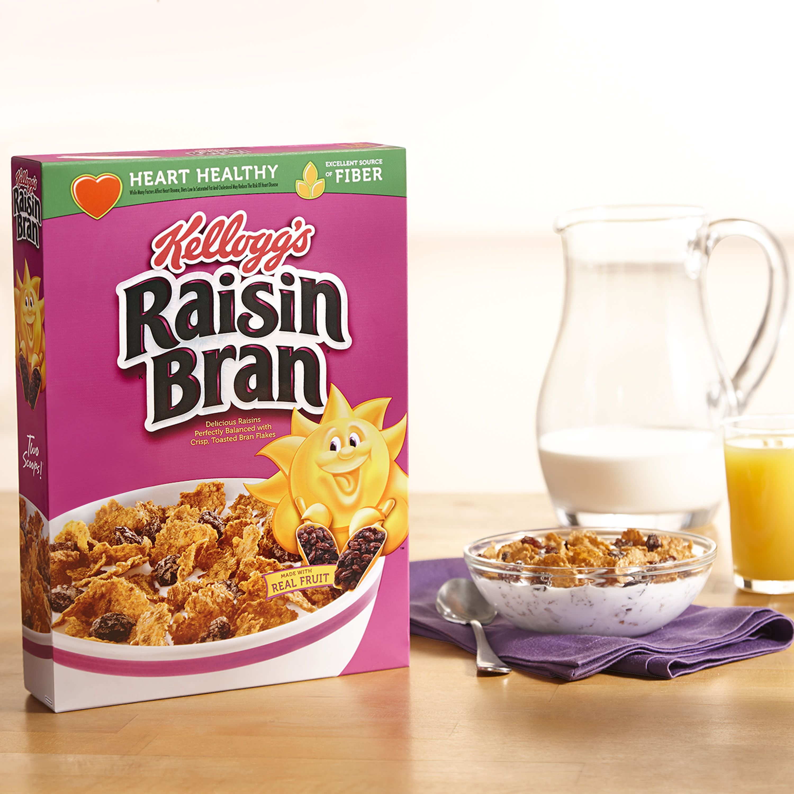 (3 pack) Kellogg's Raisin Bran, Breakfast Cereal, Original, 27.1 Oz