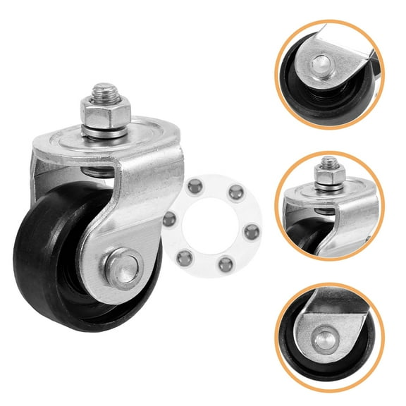 WHAMVOX  4 Pcs Trailer Jack Wheel Replacement Wheels for Garage Caster Trolley Silver