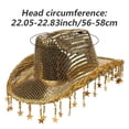 thumbnail image 2 of Vjnyvs Western Cowboy Hat, Sequined Star Tassel Cowboy Hat, Wide Brim Western Bling Headgear Stylish Party Accessory for Women Theme Party Cap, 2 of 7