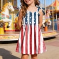 thumbnail image 2 of KPOPLK 4th of July Toddler Girl Outfit Dress Smocked USA Sleeveless Tie Strap Fouth of July Dresses Kids Patriotic Clothes(1-2 Years,Hot Pink), 2 of 6