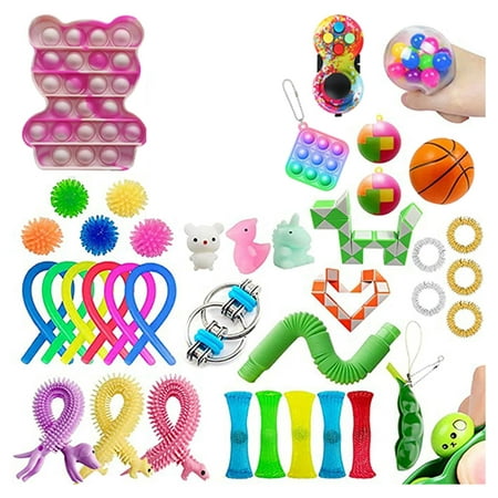 42 Pcs Fidget Pack Cheap, Fidget Box with Sensory Toys, Fidget Toys Pack for Kids or Adults, Sensory Fidget Toy Set Stress Relief Fidget Box