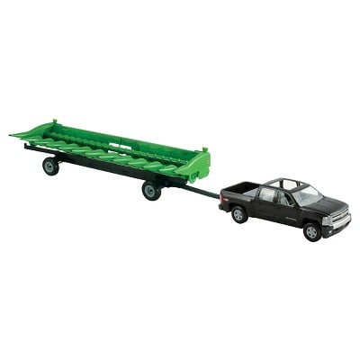 TOMY John Deere Big Farm 1:16 Chevy Pickup with John Deere 512C Corn Head and Header Cart