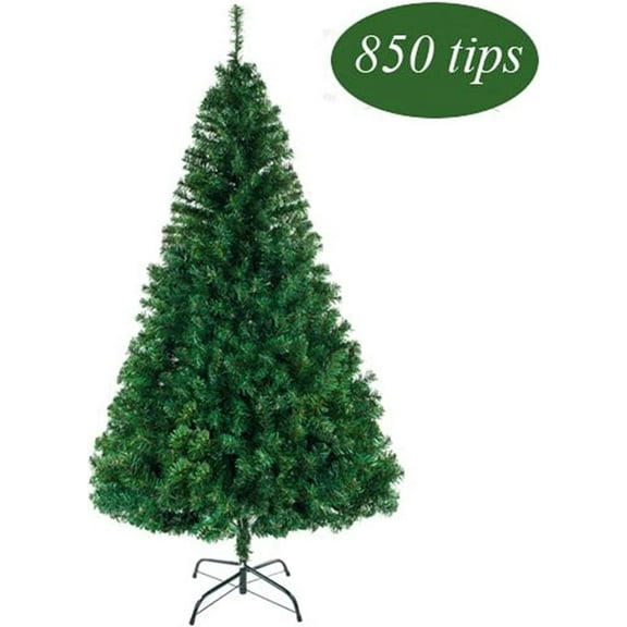 5.5ft 870 Tips Artificial Christmas Pine Tree Fake Xmas Spruce Trees Holiday Decoration with Metal Stand Easy Assembly for Outdoor and Indoor Decor Snow Green
